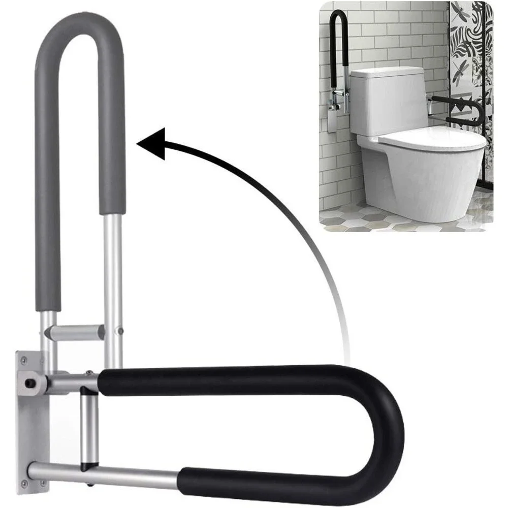 Botabay Handicap Grab Bar 23.6in Toilet Safety‎ Rail Foldable Bathroom Aid